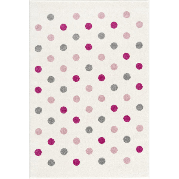 Livone Shaggy-Teppich Confetti in Creme/Rosa/Silbergrau & Bewertungen